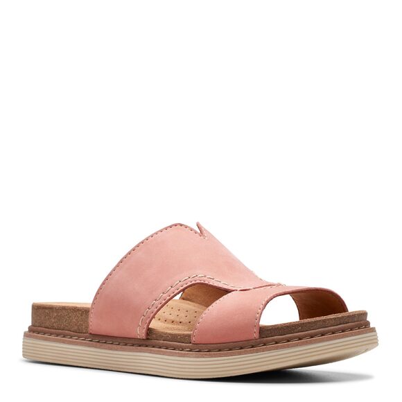 NWT Clarks Women’s Arwell Walk Flat Sandal Peach Nubuck Size 6.5 - Picture 1 of 6